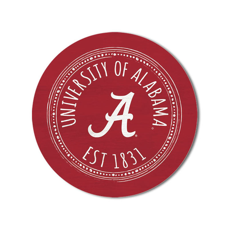 University Of Alabama Wood Circle Magnet
