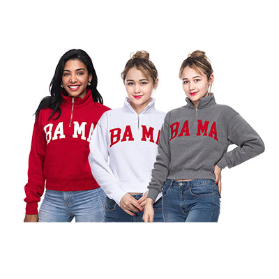 Bama Quarter Zip Crop Sweatshirt