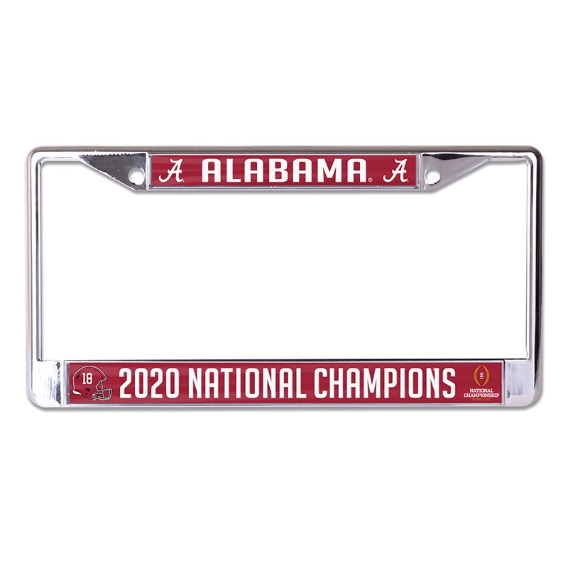 Alabama 2020 National Champions Mirrored Metal License Plate Frame