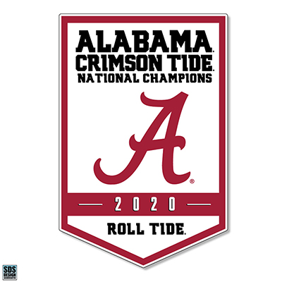 Alabama Crimson Tide 2020  National Champions Vertical Banner Vinyl Decal