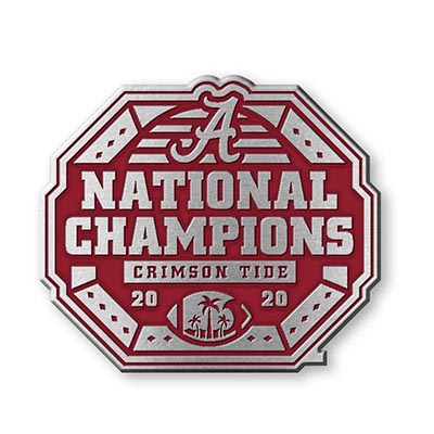 Alabama 2020 National Champions Pewter Car Emblem