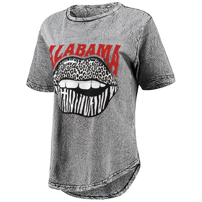 Alabama Wild Lips Mineral Wash Short Sleeve Crew Neck T-Shirt