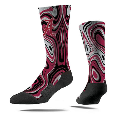 Alabama Script A Oil Slick Sock