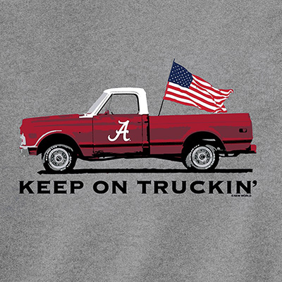 ALABAMA SCRIPT A ALL AMERICAN TRUCK WITH FLAG T-SHIRT