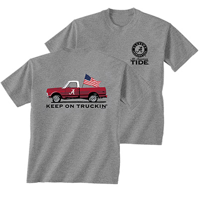 Alabama Script A All American Truck With Flag T-Shirt