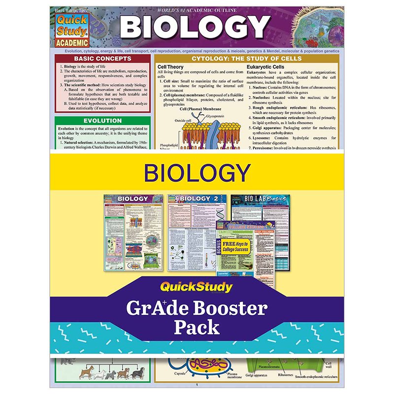 BarCharts Quick Study Academic Guides BIOLOGY 2 Laminated Reference Cards