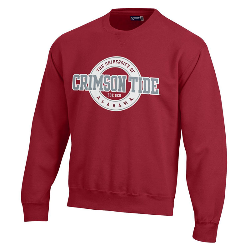 University Of Alabama Crimson Tide Established 1831 Big Cotton Crew Sweatshirt