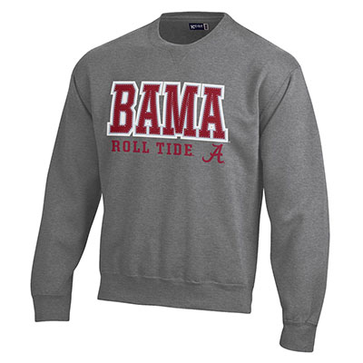 Bama Roll Tide Script A Big Cotton Crew Sweatshirt