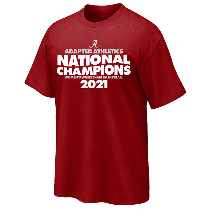 Alabama Script A Adapted Athletics Women's Wheelchair Basketball 2021 National Champions T-Shirt (SKU 13573782102)