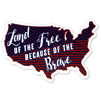 Land Of The Free Home Of The Brave Rugged Sticker