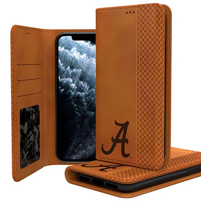Alabama Crimson Tide Woodburned Foilio Iphone Case