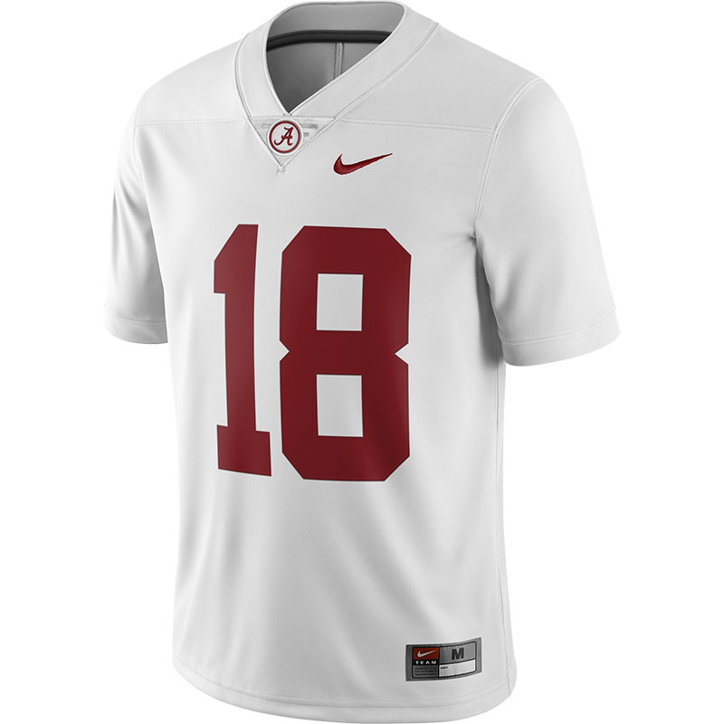 Nike Men's 8 White Alabama Crimson Tide Game Jersey - White