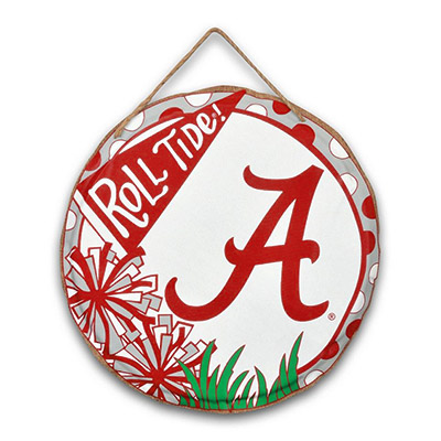 Alabama Script A Roll Tide Burlap Hanger