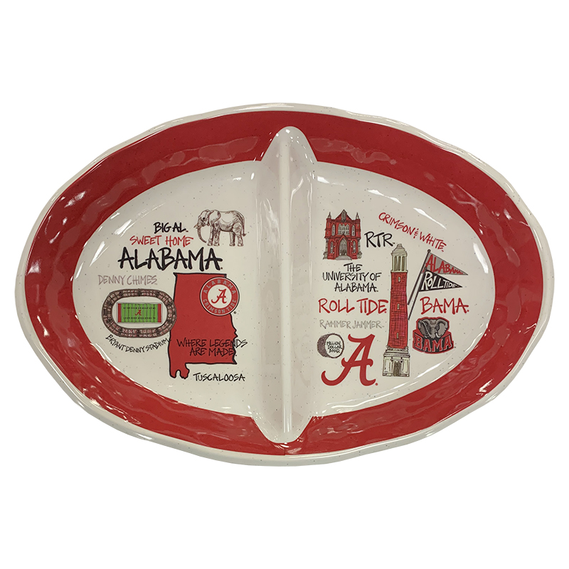 University Of Alabama Landmarks 2 Section Plate (SKU 13581121106)