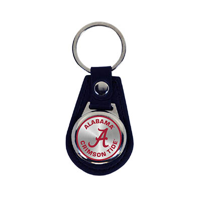 Alabama Crimson Tide Leather Tear Drop Dome Keychain