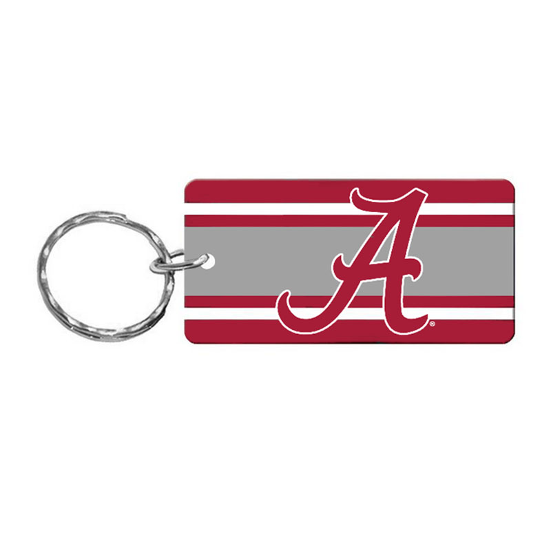 Alabama Script A Stripes Rectangle Keychain (SKU 13588229104)