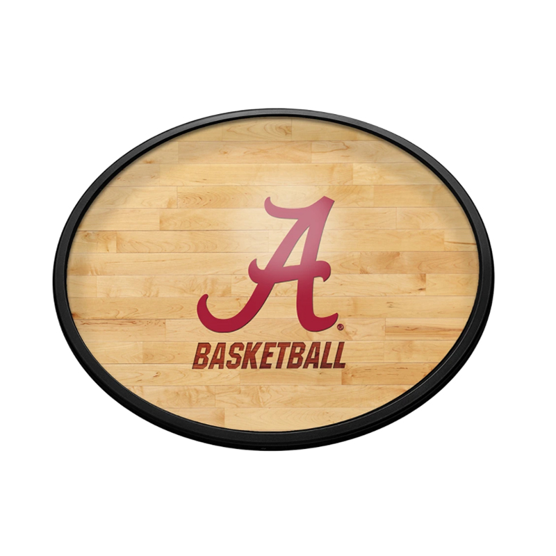 Alabama Basketball Hardwood Oval Slimline Lighted Oval Sign