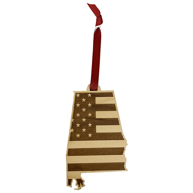 State Of Alabama American Flag Ornament