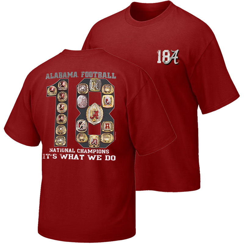 Alabama Football Championship 18 Rings T-Shirt (SKU 13589295102)