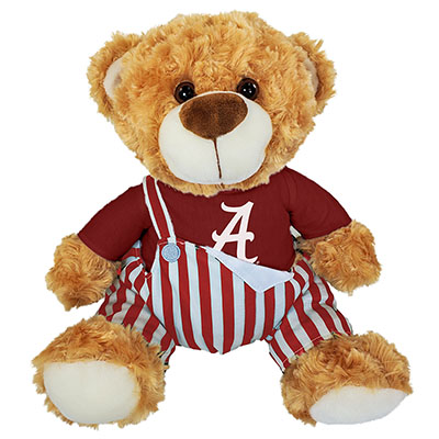 Alabama Gameday Bib Bear With Tshirt And Overalls