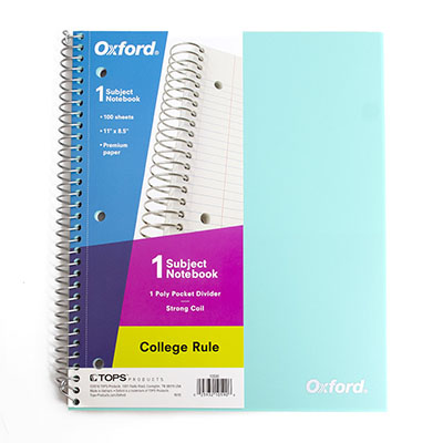 NOTEBOOK 3 SUBJECT 150SHT CR POLY COVER OXFORD