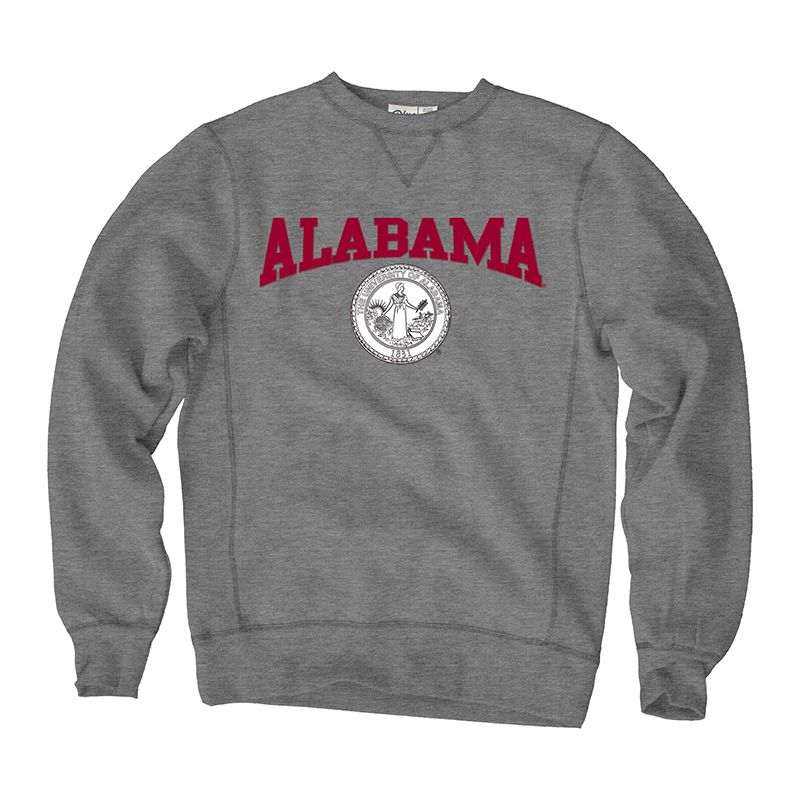Alabama Over Seal Vault Logo Sanded Fleece Crew Sweatshirt (SKU 1359410743)