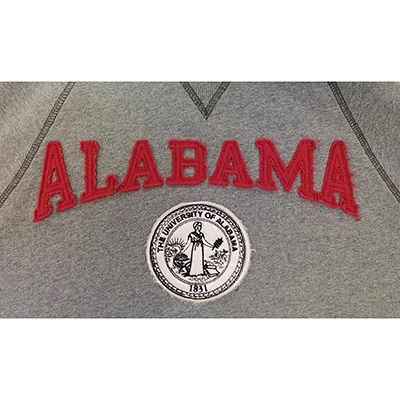 ALABAMA OVER SEAL VAULT LOGO SANDED FLEECE CREW SWEATSHIRT