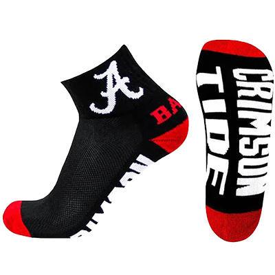 Alabama Script A Crimson Tide Quarter Socks