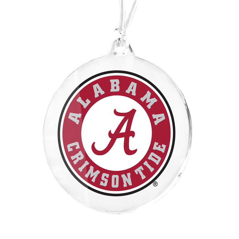 Alabama Circle Logo Acrylic  Bag Tag Or Ornament