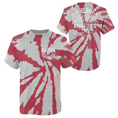 Alabama Crimson Tide Pennant Tye Dye Short Sleeve Crew Neck T-Shirt