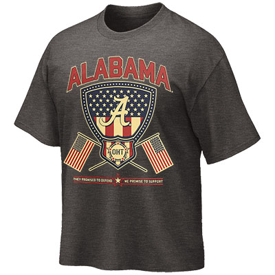 Alabama Crimson Tide Operaton Hat Trick Shield With Flags T-Shirt