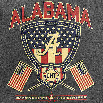 ALABAMA CRIMSON TIDE OPERATON HAT TRICK SHIELD WITH FLAGS T-SHIRT