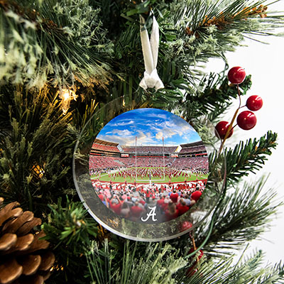 ALABAMA BRYANT DENNY MDB FIELD ACRYLIC BAG TAG OR ORNAMENT
