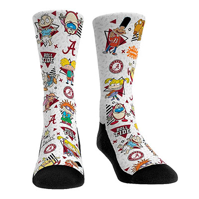 Alabama 90S Nickeloden Characters All Over Socks