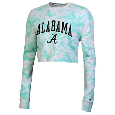 Alabama Crimson Tide Crush Dye Cropped Crew