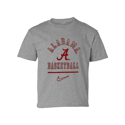 Alabama Script A Basketball Core Cotton Short Sleeve T-Shirt