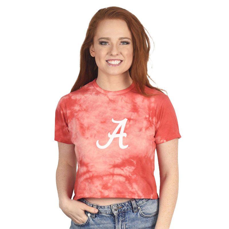 Alabama Script A Cloud Wash Crop T-Shirt