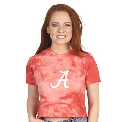 Alabama Script A Cloud Wash Crop T-Shirt