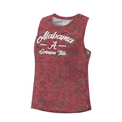 University of Alabama Ladies Crimson Lace Back Tank Top with Script A 