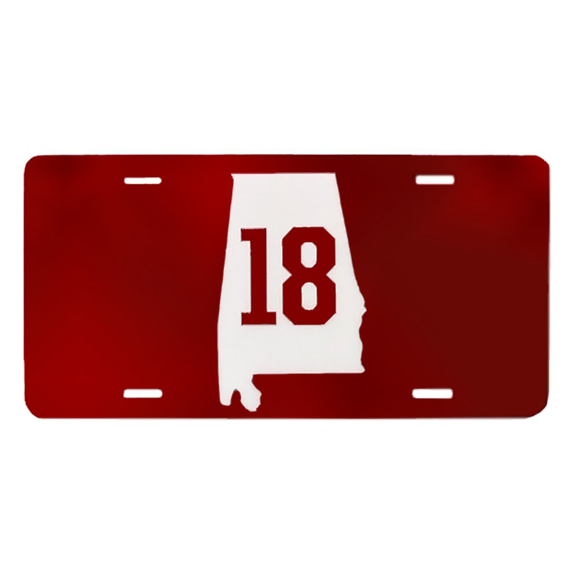 Alabama State License Plate With "18"