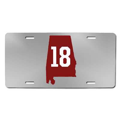 Alabama State License Plate With "18"