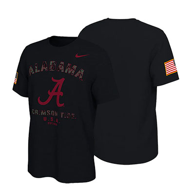 Alabama Crimson Tide Script A Veteran's Day Camo T-Shirt