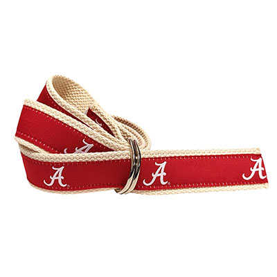 Alabama Script A D-Ring Fabric Belt