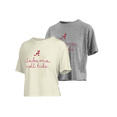 Alabama Crimson Tide Script A Knobi Waist Length Shirt