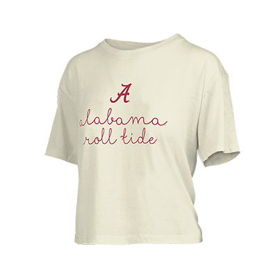 ALABAMA CRIMSON TIDE SCRIPT A KNOBI WAIST LENGTH SHIRT