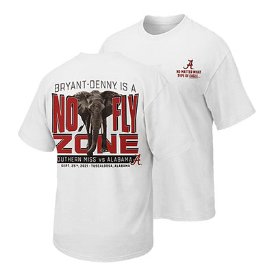 Alabama Vs Southern Miss Bryant Denny Is A No Fly Zone Gameday T-Shirt