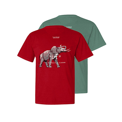 The University Of Alabama Script A 1831 Watercolor Elephant Softstyle Pocket T-Shirt