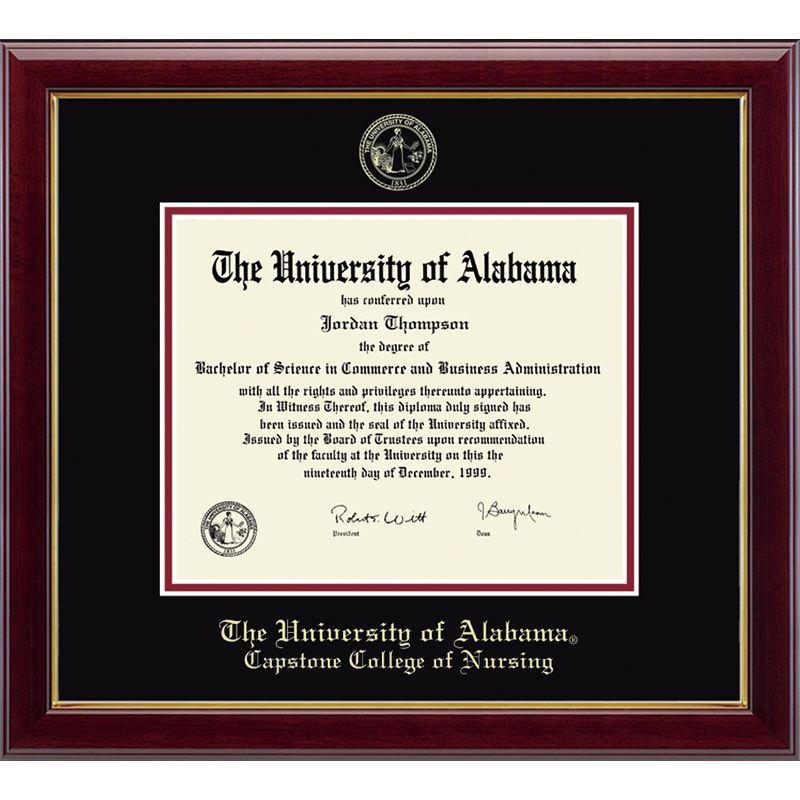 Diploma Frame Nursing In Gallery Gold Embossed University of Alabama