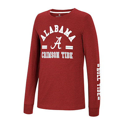 Alabama Crimson Tide Script A Roof Top Long Sleeve T-Shirt