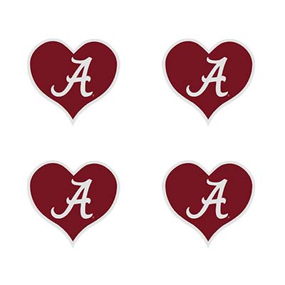 Alabama Waterless Game Faces Heart With Script A  Temporary Tattoos